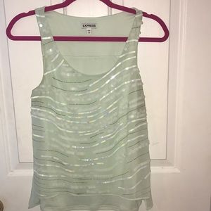 Express Mint split back sequin top XS